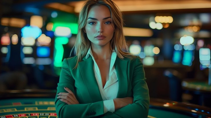 Live dealer roulette table with multiple camera angles